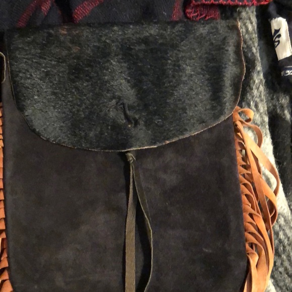 Boho suede calf skin/Leather fringe purse - Picture 6 of 8